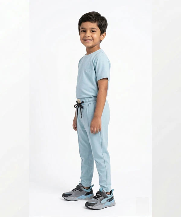 Kids Smart Baggy stretchable premium trouser Sea Green Texture BLW-0136