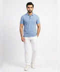 A|X Logo Self-Textured Basic Polo T-Shirt TSH-7163 R-Blue