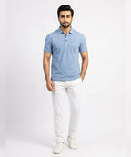 A|X Logo Self-Textured Basic Polo T-Shirt TSH-7163 R-Blue