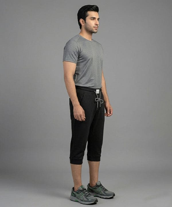 Men'S Sports Knit Black Short- Br-0100 - Black - View 2