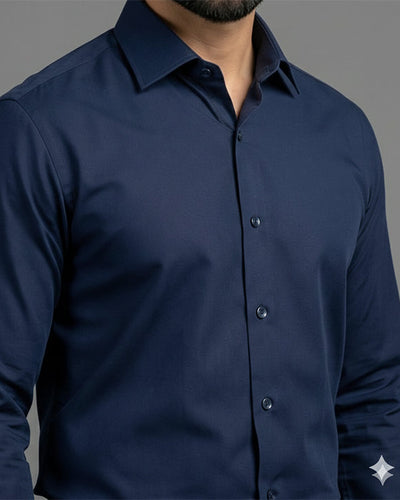 Men'S Dress Shirt - Navy Dsh-0292