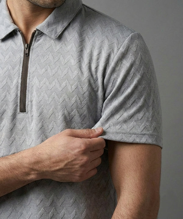 Men'S T-Shirt Collar Grey Tsh-7022 - Grey - View 2