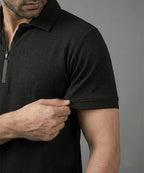 Men'S T-Shirt Collar Black Tsh-7026 - Black - View 2
