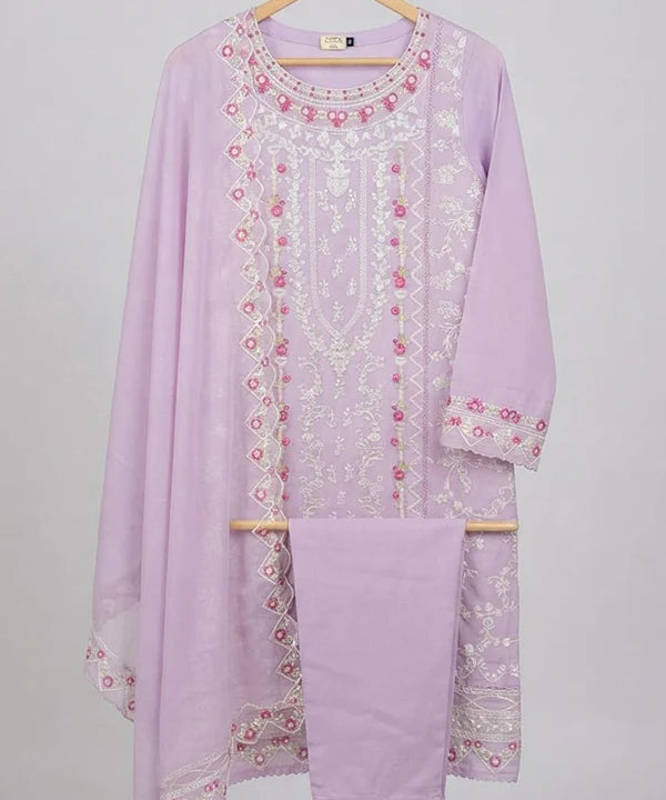 Women's Eastern Powder Pink Embroidered 3-piece 0004