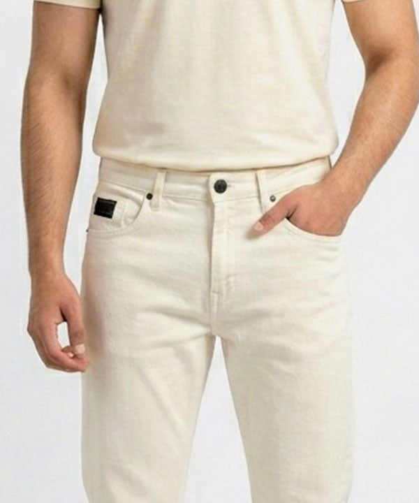Men's Denim Smart Baggy- JP-2230 White - White - View 3