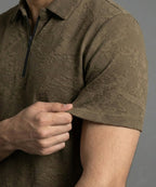 Men'S T-Shirt Collar Brown Tsh-7024 - Brown - View 2