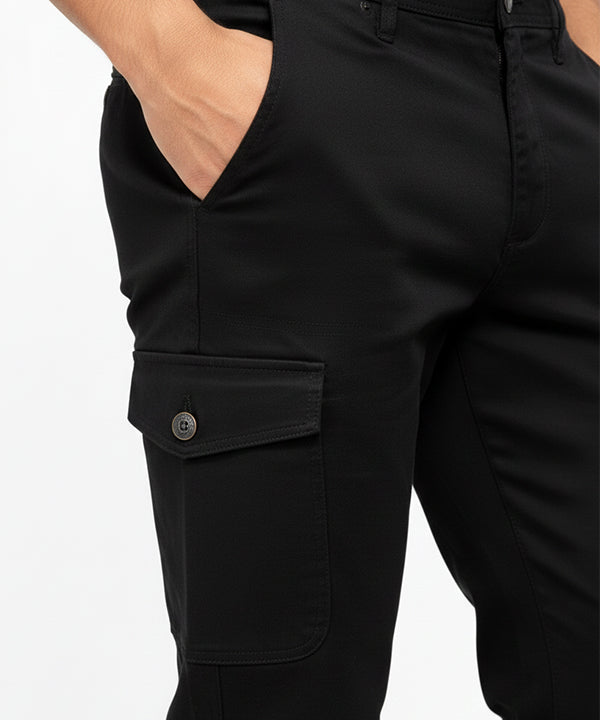 Men'S Cotton Pant 6 Pocket - Black Cp-0542 - Black - View 2