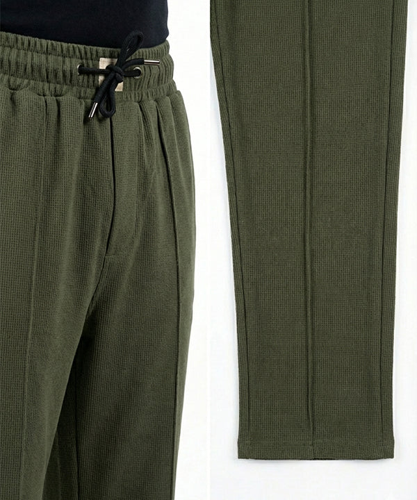 Men'S Baggy Waffle French Trousers - Green Lwr-0592 - Green - View 2