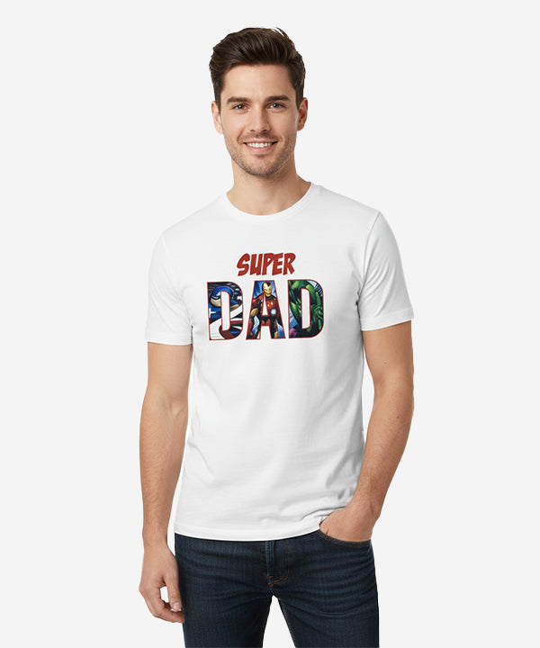 Men’S Super Dad T-Shirt – White Tsh-5921 - White - View 2