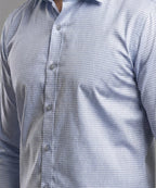 Men'S Dress Shirt - Texture Blue Dsh-0287 - Blue - View 2