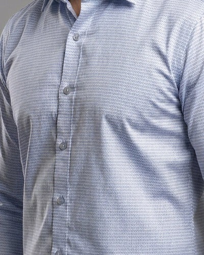 Men'S Dress Shirt - Texture Blue Dsh-0287