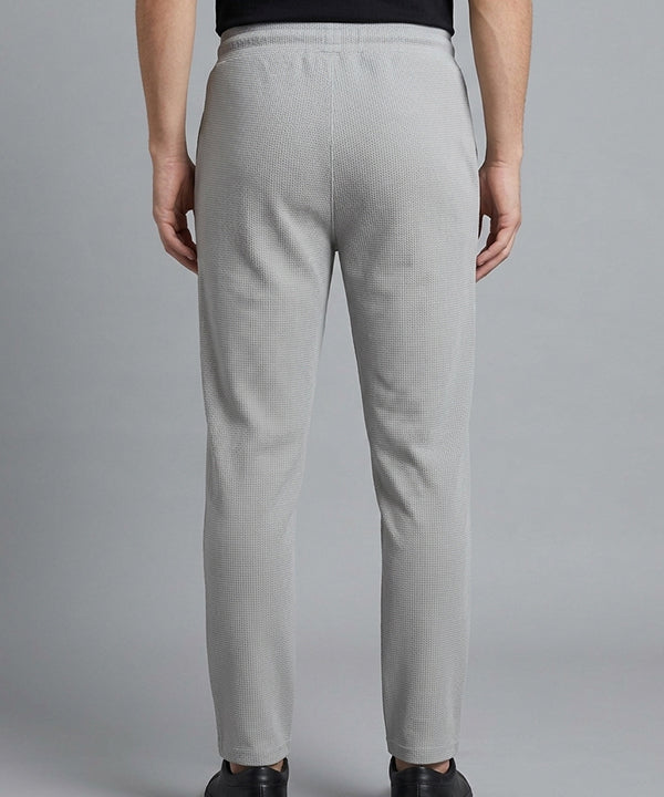 Waffle Knit Elastic Waist Trousers - L Grey Lwr-0694 - Grey - View 2
