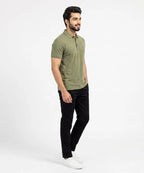 A|X Logo Self-Textured Basic Polo T-Shirt TSH-7163 Olive