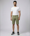 Men’S Summer Cotton Texture Green Shorts- Br-0103 - Green - View 1