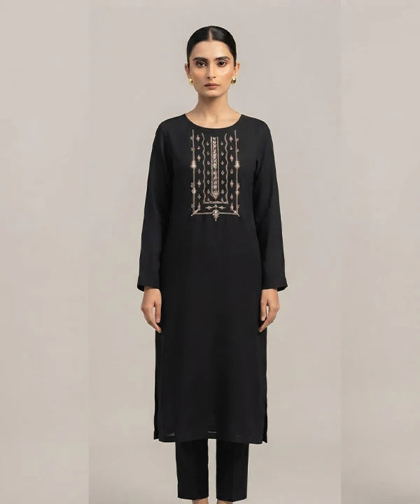 Women's Eastern Black Embroidered 2-Piece Suit 0006