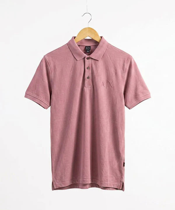 A|X Logo Self-Textured Basic Polo T-Shirt TSH-7163 T-Pink