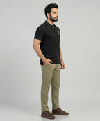 Premium Ribbed Collar Basic Polo T-Shirt Black TSH-7162