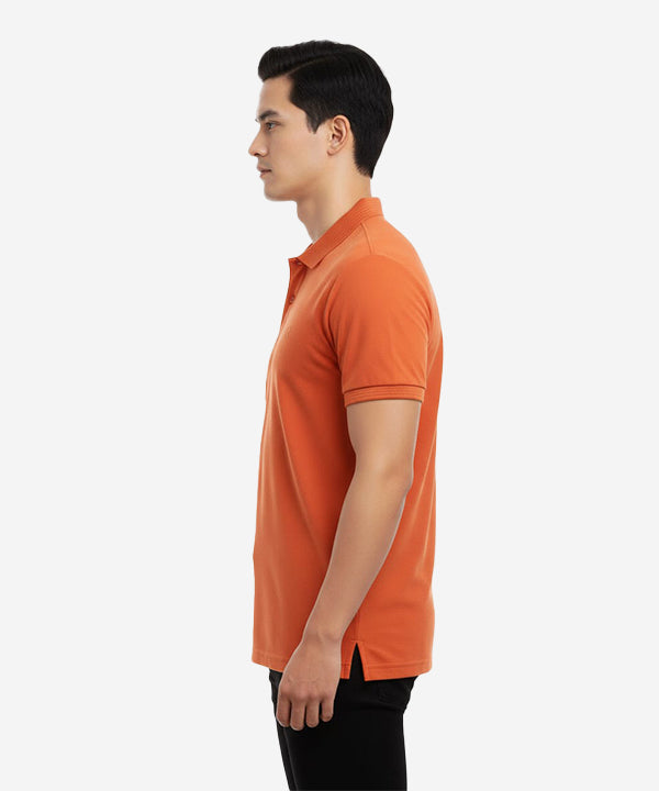 Men'S T-Shirt Texture Collar Rust Tsh-5906 - Rust - View 2