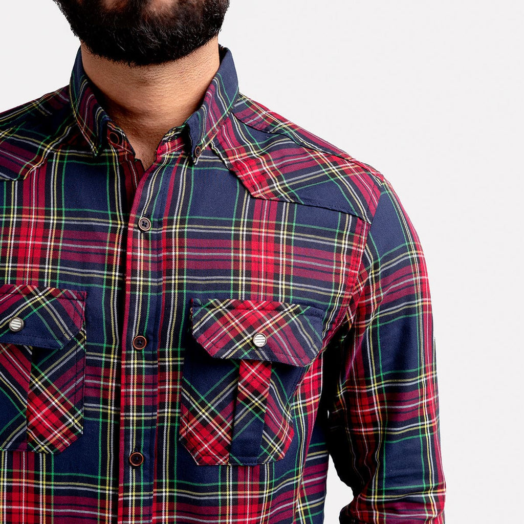Men's Casual Checkered Shirt - Multi Shc-1980 - Multi - View 3