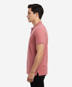Men'S T-Shirt Texture Collar Pink Tsh-5906 - Pink - View 2