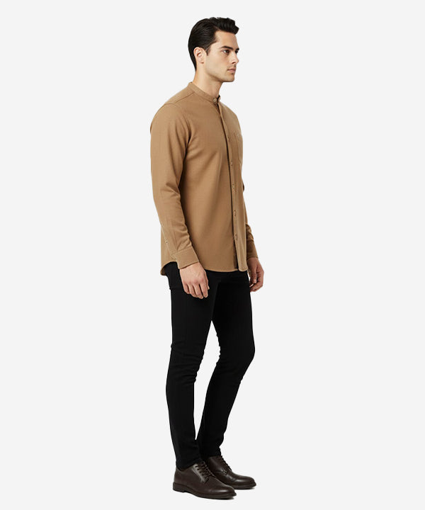Men's Casual Shirt - Coffee Shc-1691 - Coffee - View 2