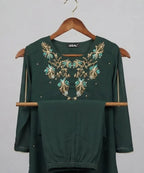 Women's Eastern Bottle Green Embroidered 2-piece 0006
