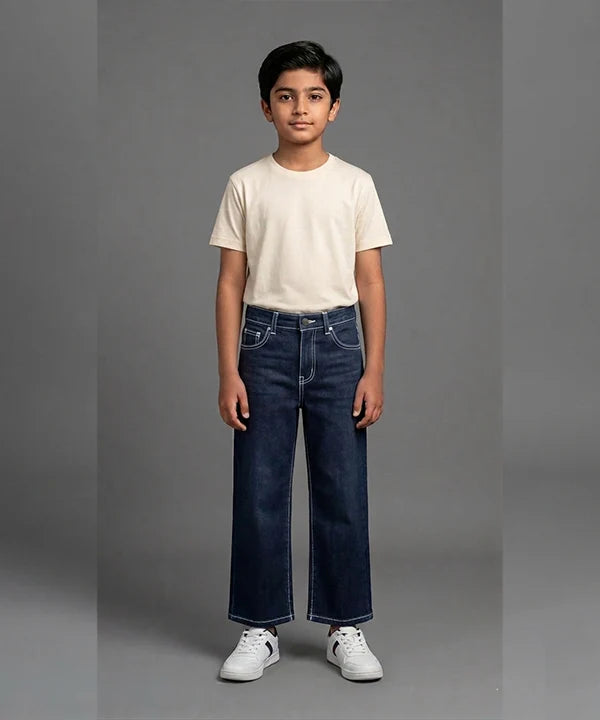 Boys Navy Straigth Jeans - Bjp-0308