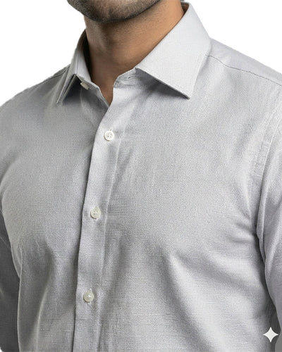 Men'S Dress Shirt - Self/Grey Dsh-0289