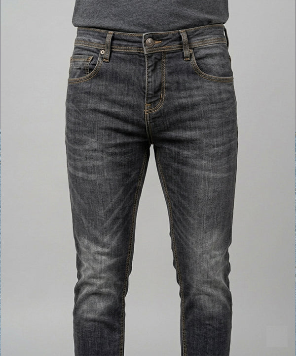 Men's Denim Tailored Fit- JP-2210 D-Grey - Red - View 2