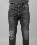Men's Denim Tailored Fit- JP-2210 D-Grey - Red - View 2