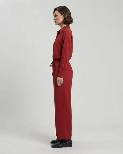 Women's Western Maroon Relaxed Fit Co-Ord Set LTP-0030
