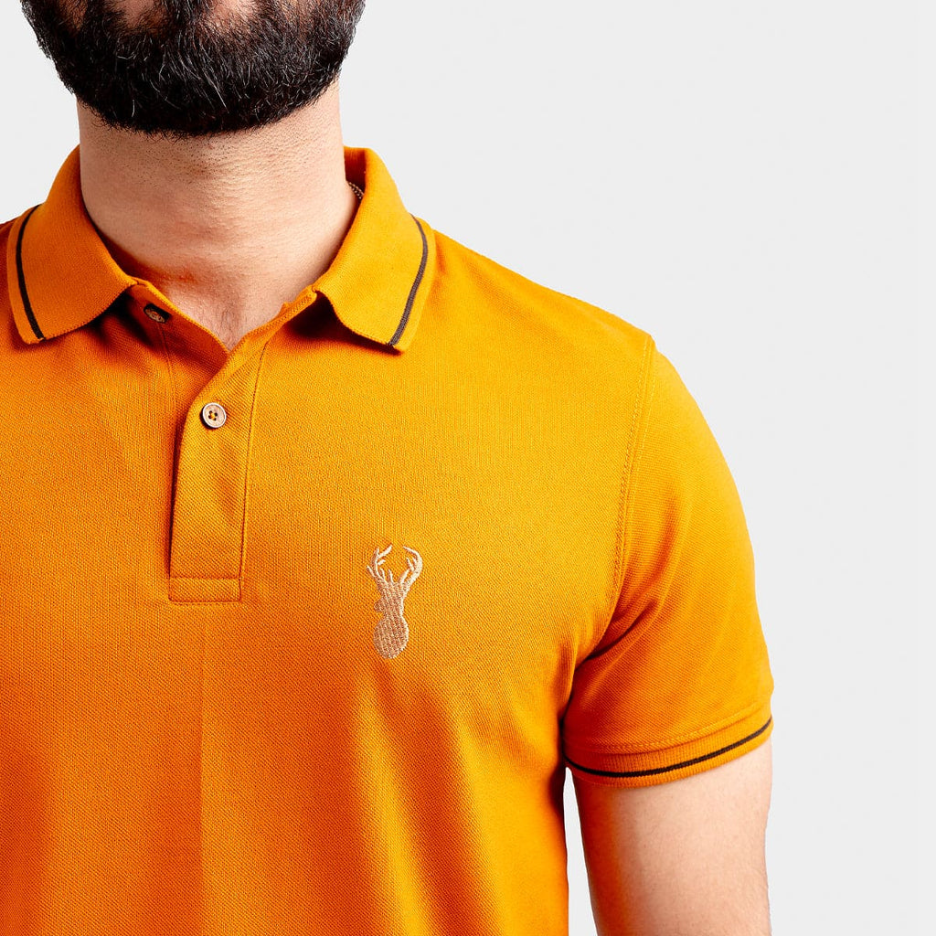 Men'S Polo T-Shirt Mustard Tsh-5518 -  - View 3