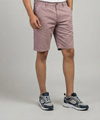 Men’S Summer Cotton Texture Pink Shorts- Br-0105 - Pink - View 2