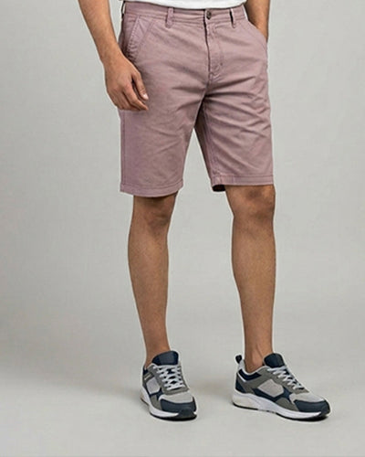 Men’S Summer Cotton Texture Pink Shorts- Br-0105