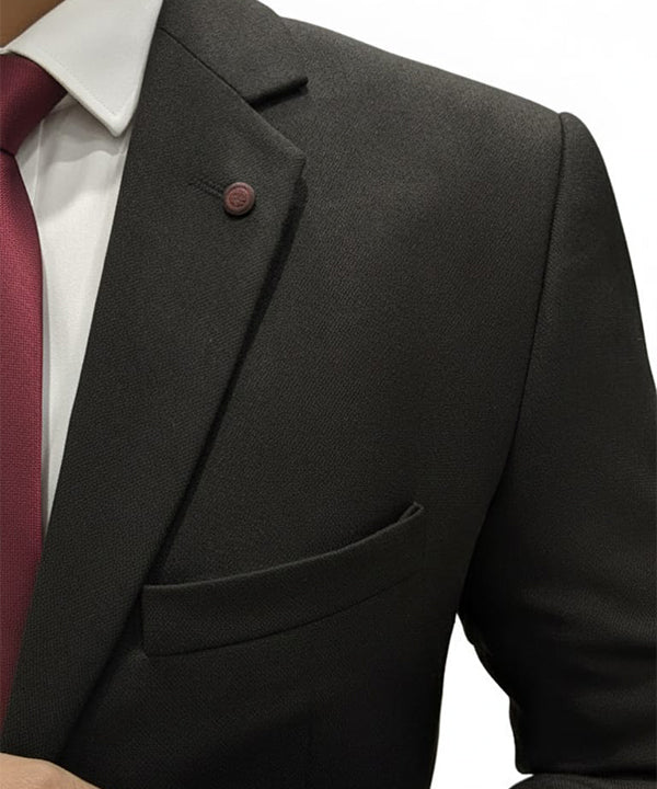 Formal Suit Gst-0127 Texture Black - Black - View 2