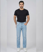 Men's Denim Tailored Fit- JP-2227 Ice Blue - Blue - View 1