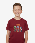 HR clothing Kids Super Son Tee's- Maroon BTS-1899