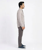 Men's Casual Shirt - L Grey Stripe Shc-1619 ORG ( H )