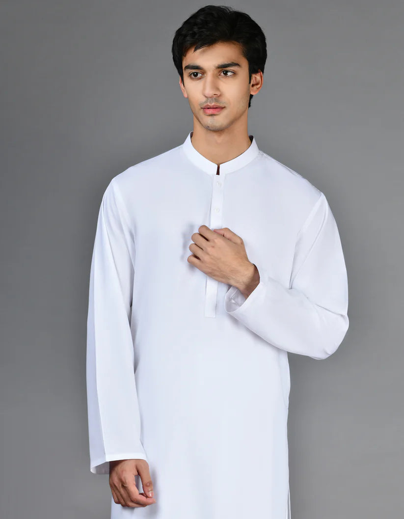 white plain kameez shalwar