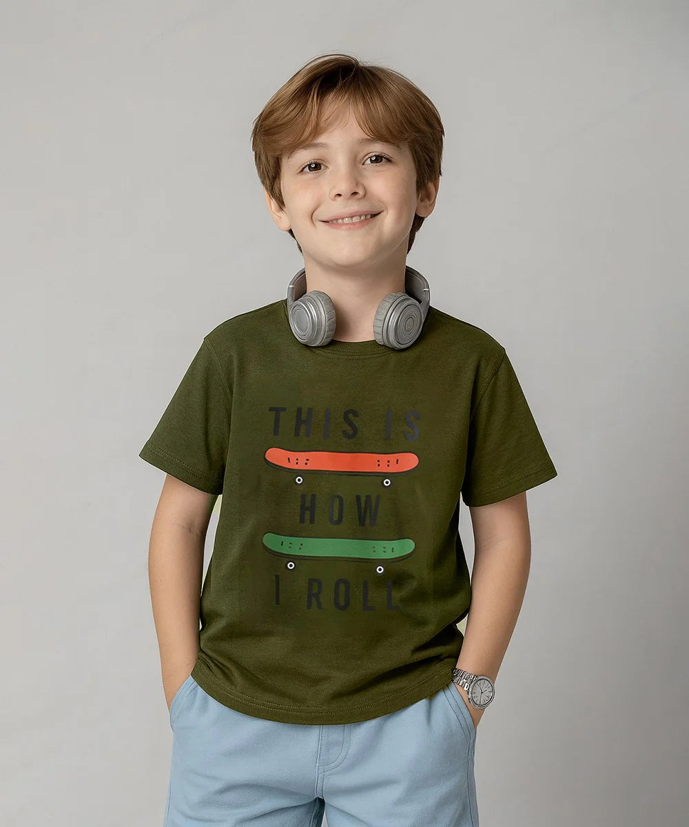 HR clothing Kids Tee's - Green BTS-1480