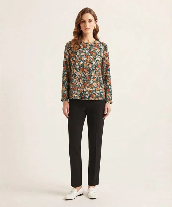 Women Western Floral Multi Printed Top LSH-0106