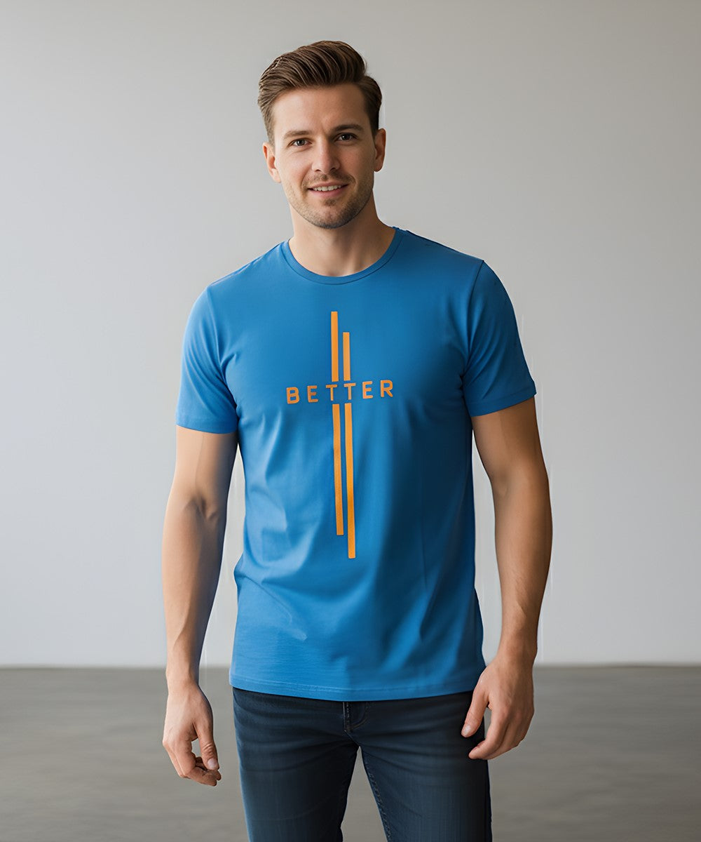 Men’S T-Shirt – Light Blue Tsh-5685 - Blue - View 2