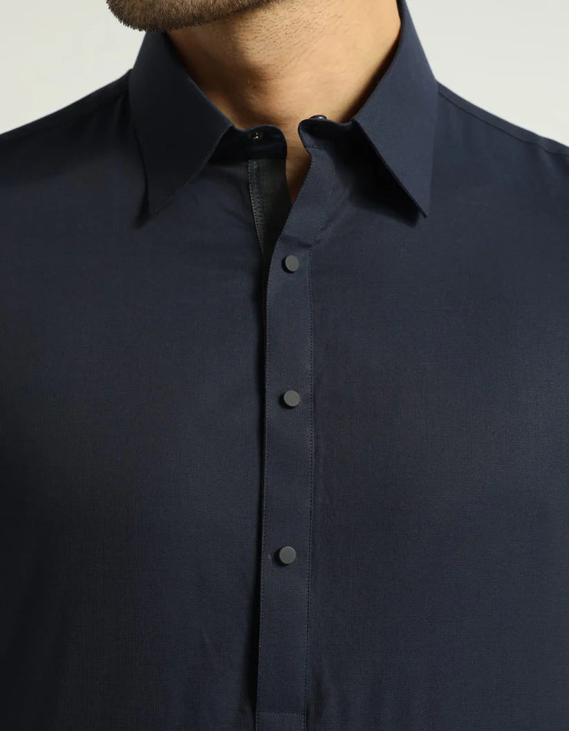 navy blue cotton casual kameez shalwar
