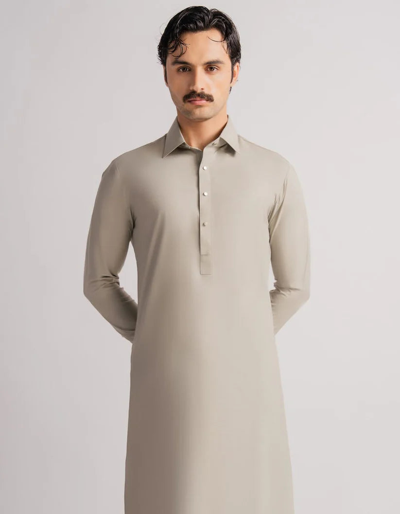 cement green casual kameez shalwar