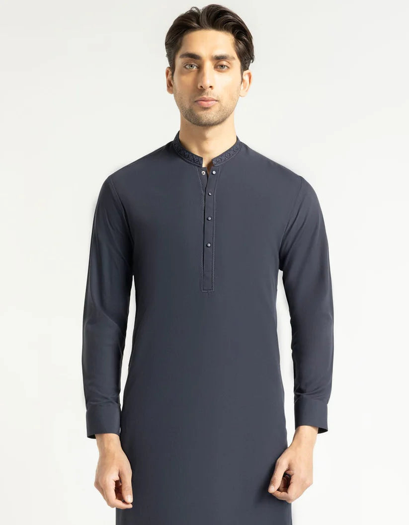 midnight blue semi-formal kameez shalwar