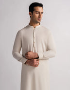 cream casual kameez shalwar