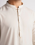 cream casual kameez shalwar