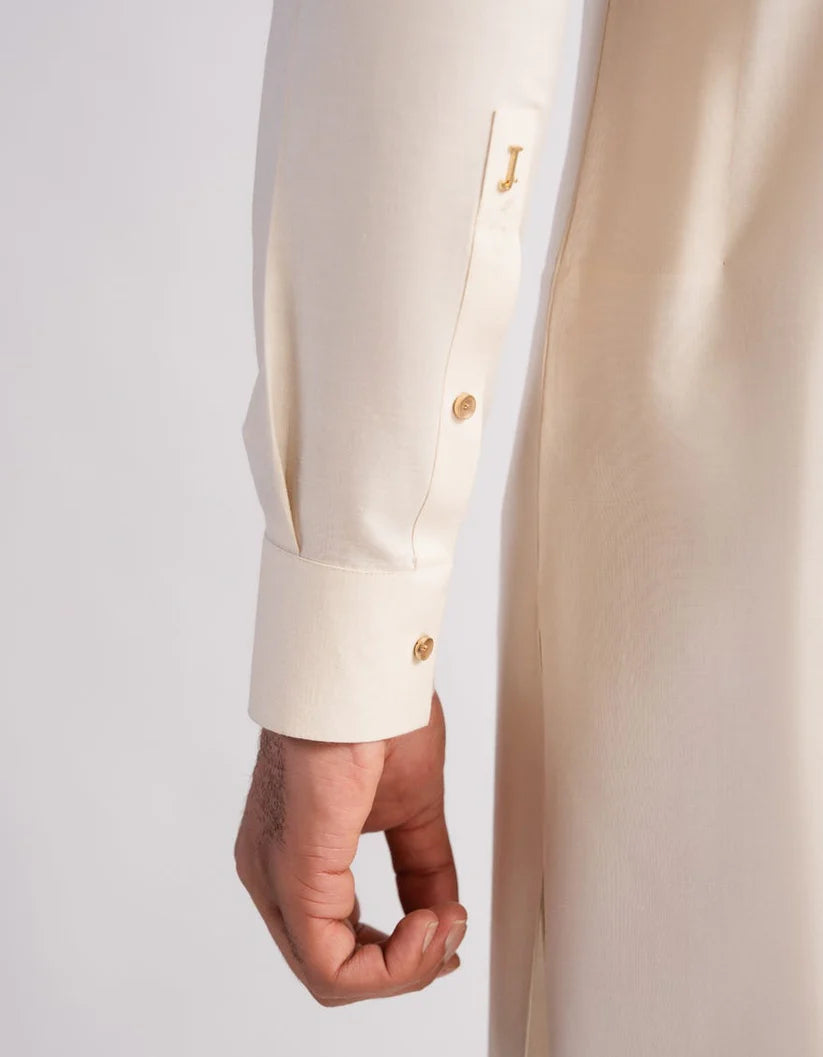 cream casual kameez shalwar