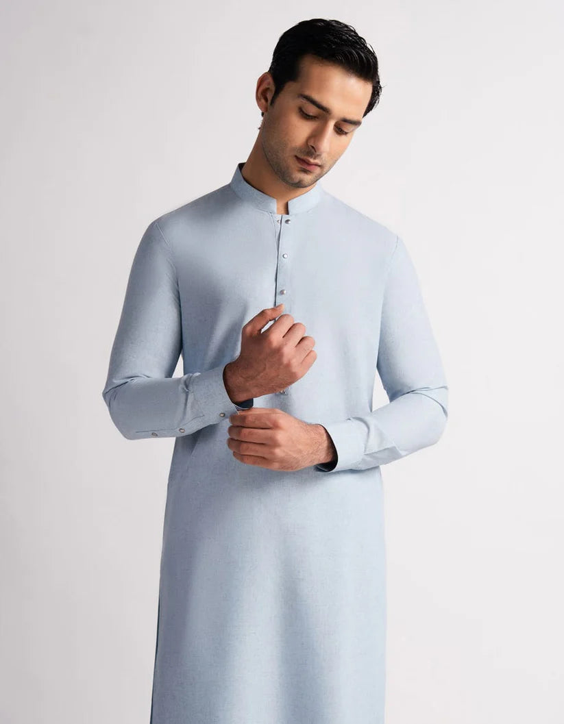 sky blue casual kameez shalwar