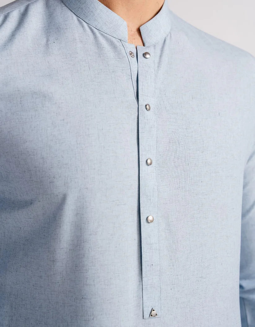 sky blue casual kameez shalwar